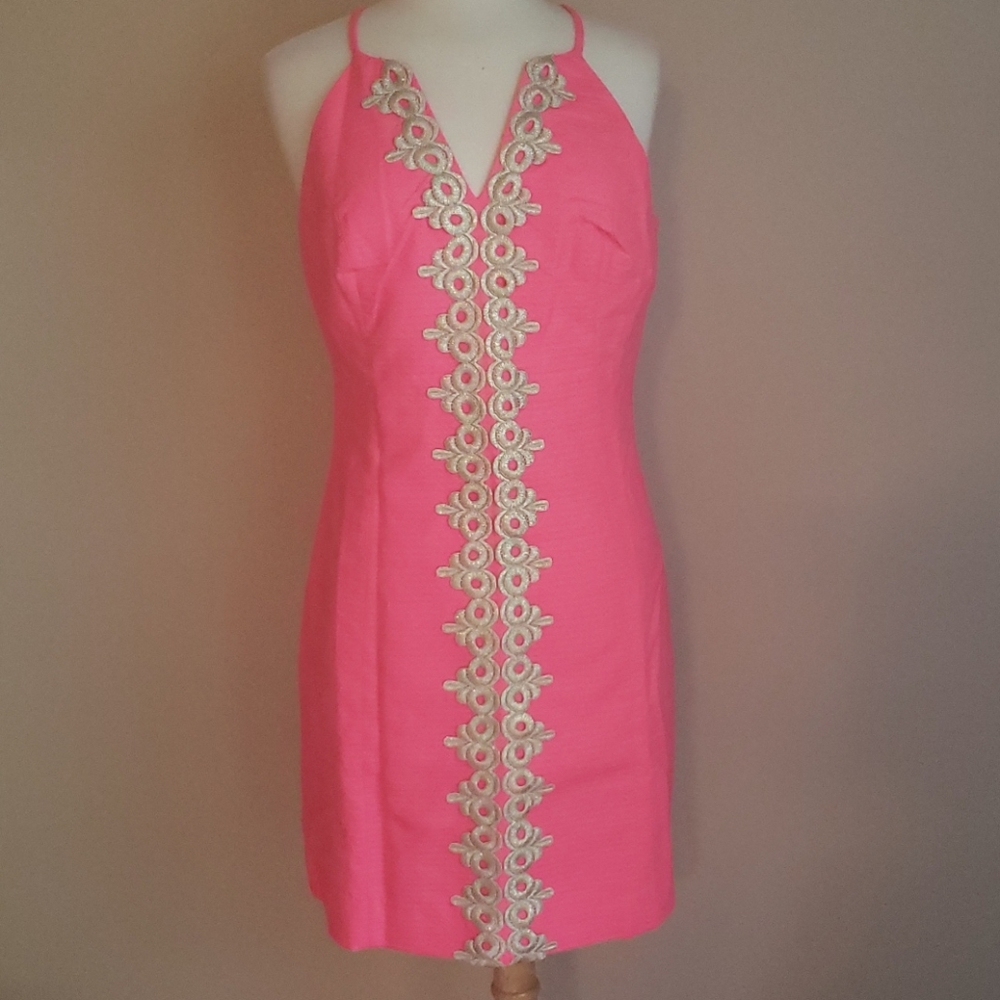 Neon Pink Lilly Pulitzer Dress Size 12, 35 inches in length